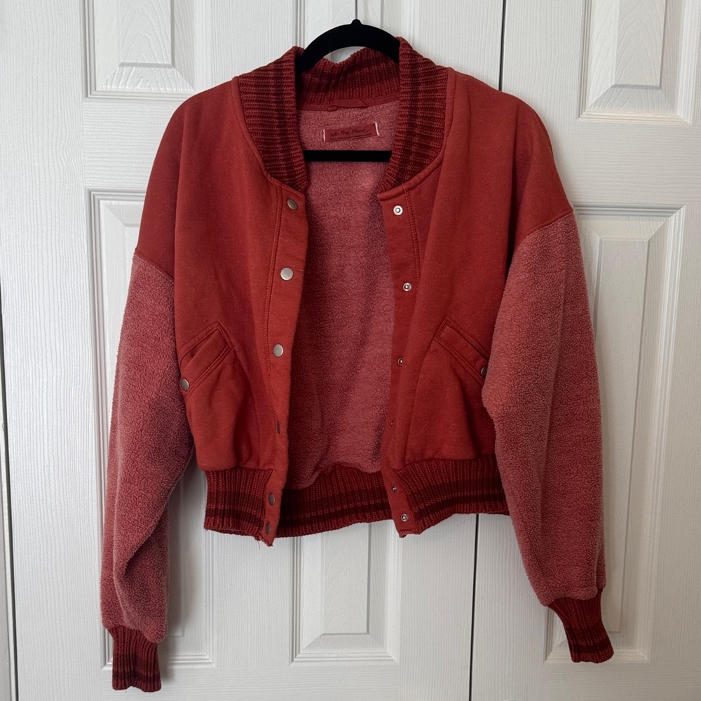 We The Free Red Varsity Jacket
